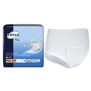 TENA® Plus Unisex Disposable Breathable Absorbent Underwear, Pull On with Tear Away Seams, Moderate Absorbency