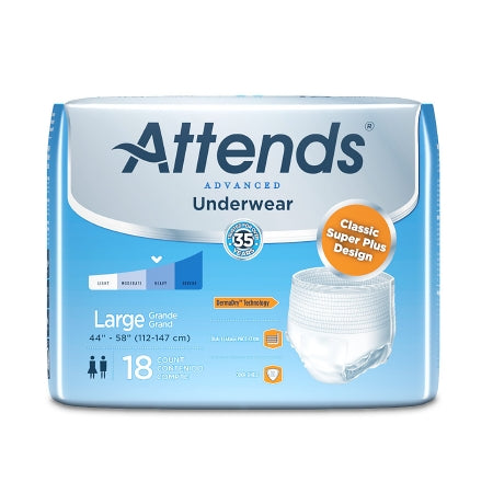 Attends® Advanced Unisex Disposable Absorbent Underwear, Pull On with Tear Away Seams, Heavy Absorbency