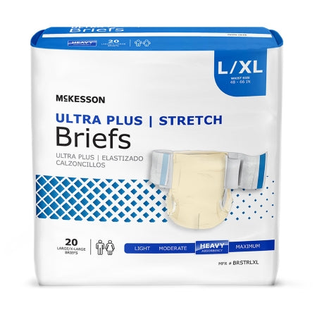 McKesson Ultra Plus Stretch Unisex Disposable Incontinence Brief, Heavy Absorbency