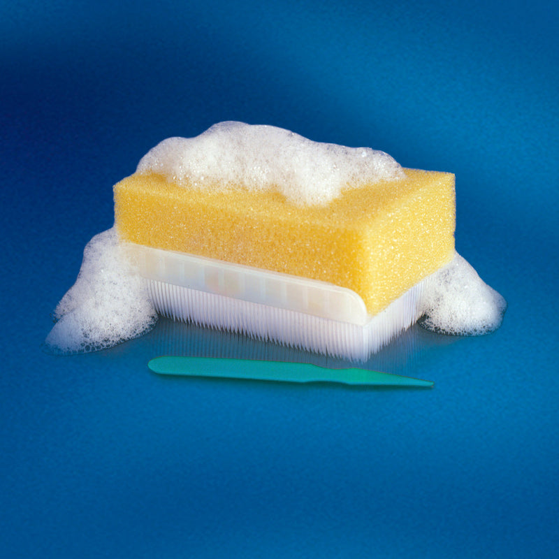 Impregnated Scrub Brush BD E-Z Scrub™ Polyethylene Bristles / Sponge Blue