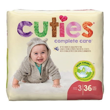 Cuties® Unisex Disposable Contoured Baby Diaper, Fun Graphics Print, Heavy Absorbency