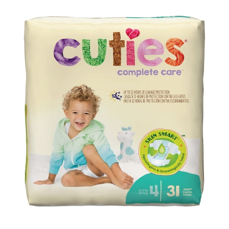 Cuties® Unisex Disposable Contoured Baby Diaper, Fun Graphics Print, Heavy Absorbency