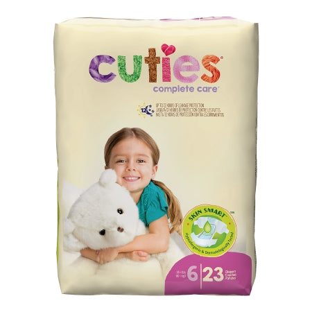 Cuties® Unisex Disposable Contoured Baby Diaper, Fun Graphics Print, Heavy Absorbency