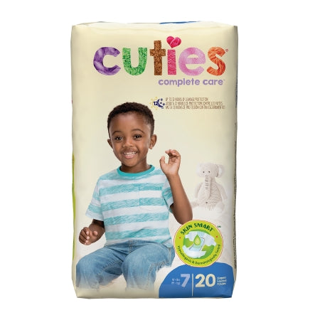 Cuties® Essential Unisex Disposable Contoured Baby Diaper, Size 7, Heavy Absorbency