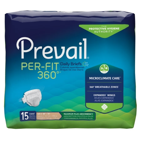 Prevail® Per-Fit 360°™ Unisex Disposable Winged Incontinence Brief, Heavy Absorbency