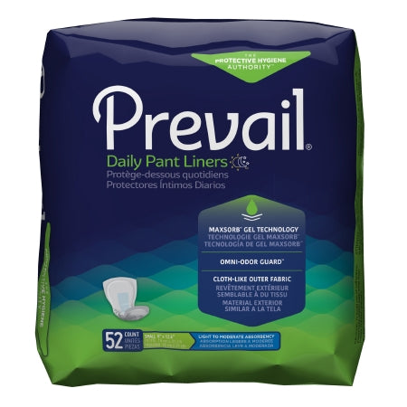 Prevail® Daily Pant Liners Unisex Disposable Bladder Control Pad