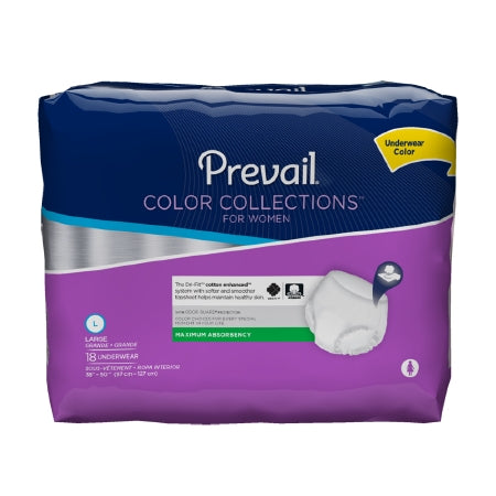 Prevail Color Collections for Women Disposable Fitted Absorbent Underwear, Pull On with Tear Away Seams, Moderate Absorbency