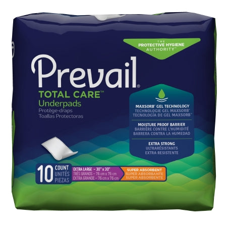 Prevail® Total Care™ Disposable Underpad, Peach, 30 X 30 Inch, Heavy Absorbency