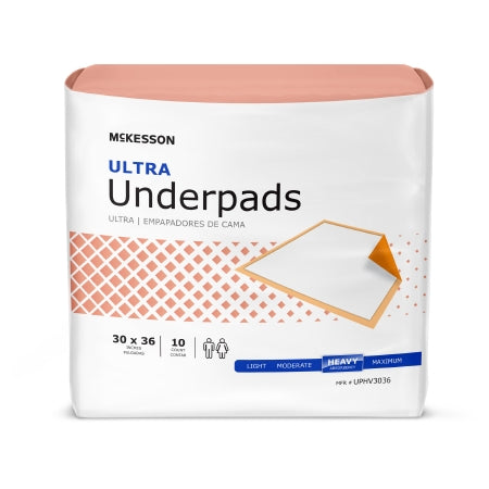 McKesson Ultra Disposable Underpad, Heavy Absorbency.
