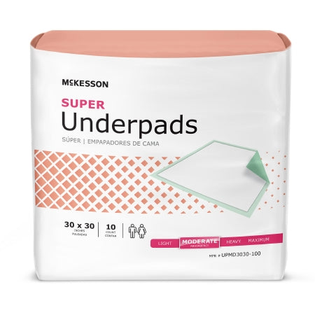 McKesson Super Unisex Disposable Fluff / Polymer Underpad, Moderate Absorbency