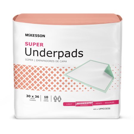 McKesson Super Unisex Disposable Fluff / Polymer Underpad, Moderate Absorbency