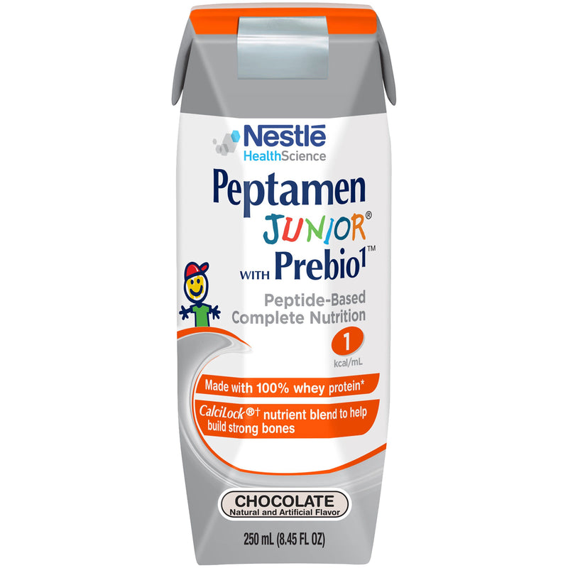 Peptamen Jr. with Prebio 1™ Ready to Use Oral Supplement/Tube Feeding Formula, 250 mL Carton, Chocolate Flavor