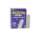 Dukal Rectangular Sterile Plastic Adhesive Strip, 3/4 x 3 in., Glitter Stars Kid Design, 100/BX