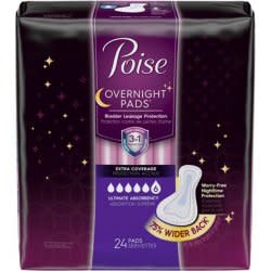 Poise® Female Disposable Bladder Control Pad, One Size Fits Most, 16.2 Inch Length, Heavy Absorbency