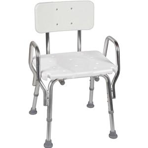 DMI Shower Chair With Backrest, Aluminum Frame
