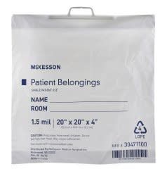 McKesson Patient Belongings Bag, 250/CS