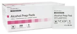 McKesson Alcohol Prep Pad, 2-Ply, 70% Strength Isopropyl Alcohol, Individual Packet