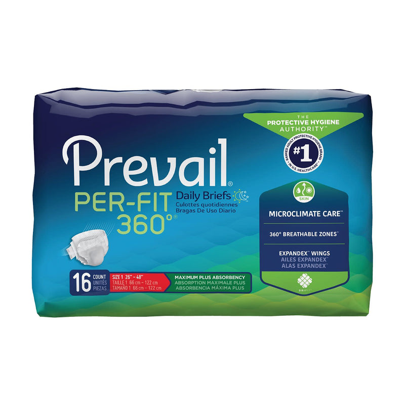 Prevail® Per-Fit 360°™ Unisex Disposable Winged Incontinence Brief, Heavy Absorbency