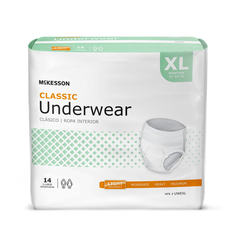 McKesson Lite Adult Light-Absorbent Pull-On Underwear, Extra-Large, 56/CS