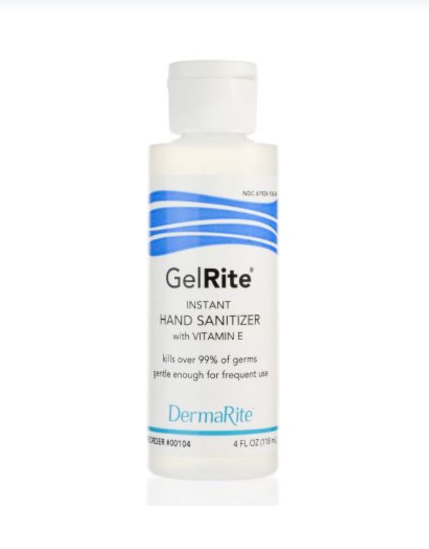 GelRite® Hand Sanitizer 4 oz. Ethyl Alcohol Gel Bottle