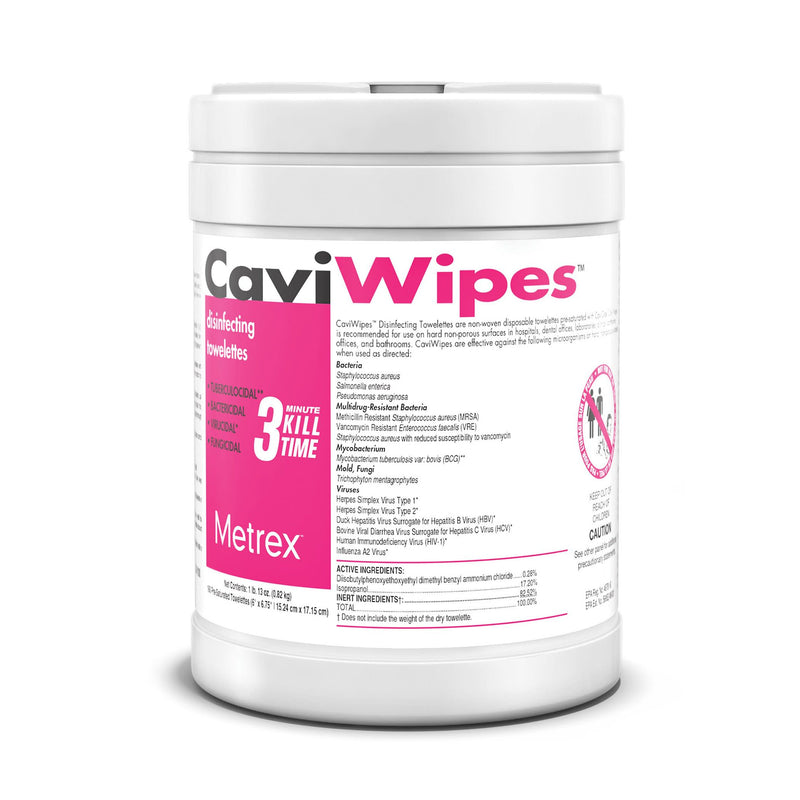 CaviWipes™ Surface Disinfectant Wipe, Wipe, 1 canister of 160 wipes.