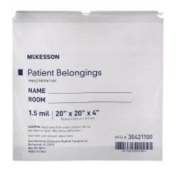 McKesson Patient Belongings Bag, 1/EA
