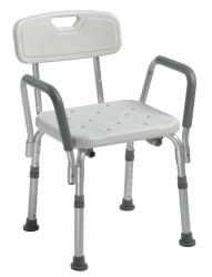 drive™ Shower Chair with Back and Removable Padded Arms, 1/EA