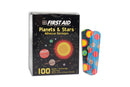 American® White Cross First Aid Rectangular Sterile Adhesive Plastic Strip, 5/8 x 2-1/4 in., Planets/Stars Design, 1200/CS
