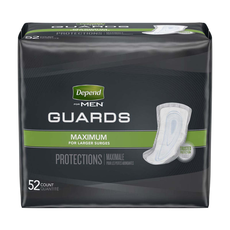 Kimberly-Clark Depend® Guards Men's Heavy-Absorbent Bladder Control Pad, 12 Inch Length, One Size Fits Most, 52/BG