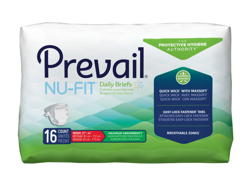 Prevail® Nu-Fit® Unisex Disposable Breathable Incontinence Brief, Heavy Absorbency