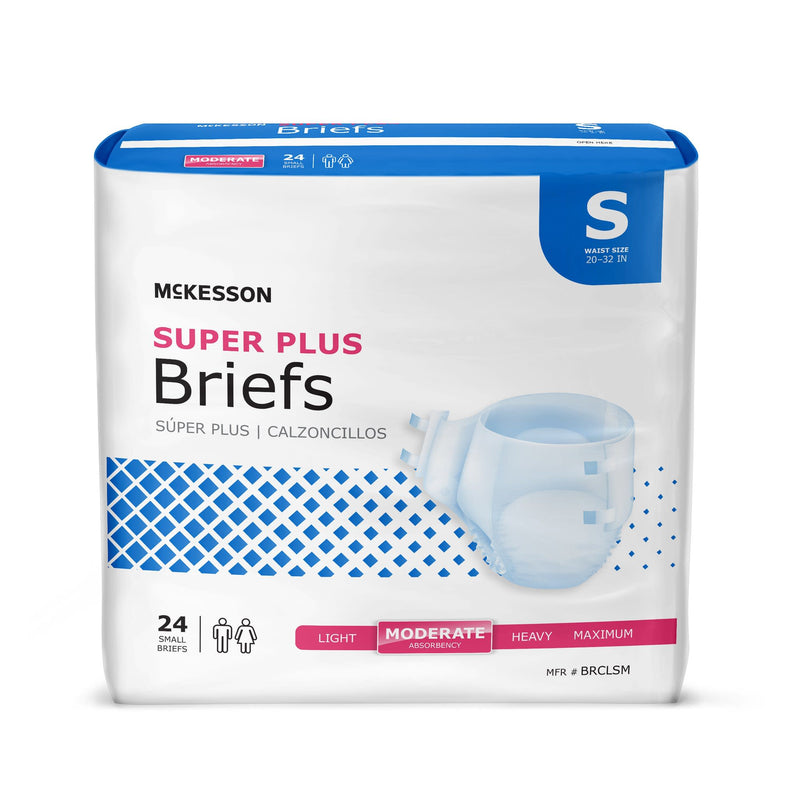 McKesson Super Plus Unisex Disposable Contoured Incontinence Brief, Moderate Absorbency