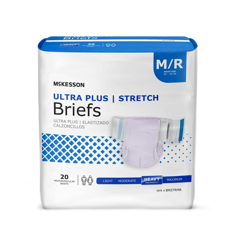 McKesson Ultra Plus Stretch Unisex Disposable Incontinence Brief, Heavy Absorbency
