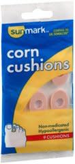 sunmark® Adhesive Toe Corn Cushions, One Size Fits Most, 9-Pack, 9/PK