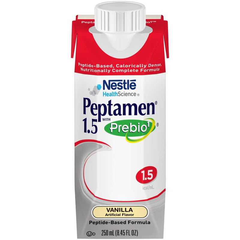 Peptamen 1.5 with Prebio 1™ Ready to Use Oral Supplement/Tube Feeding Formula, 250 mL Carton, Vanilla Flavor