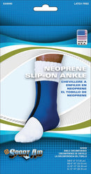 Sport Aid™ Ankle Support, Medium, For 9 to 10 Inch Ankle Circumference, Blue, 1/EA