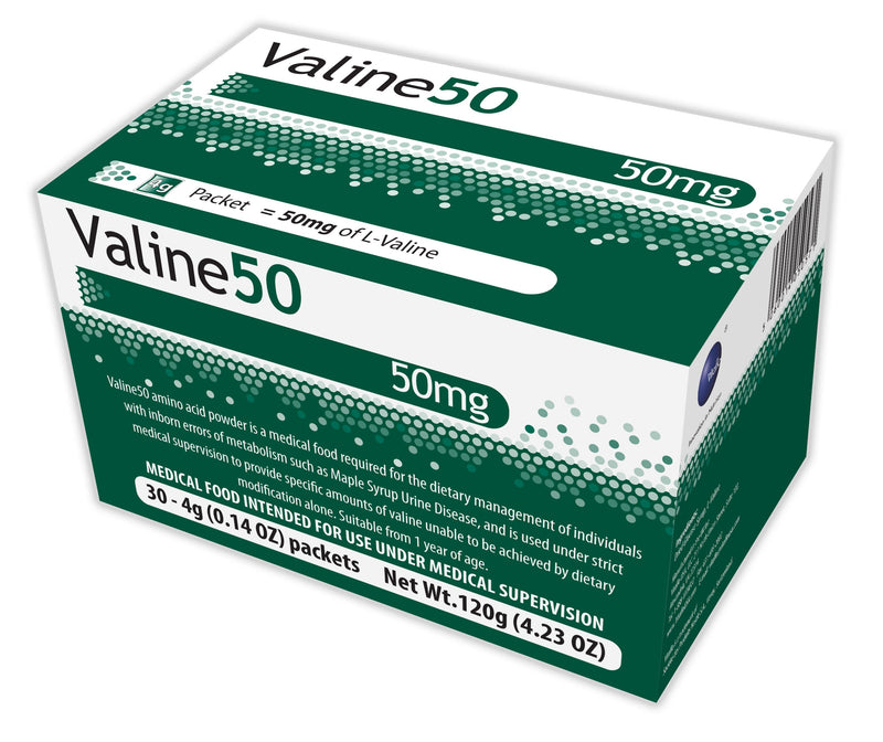 Valine 50 MSUD Oral Supplement, Unflavored, 4 Gram Individual Packet Powder
