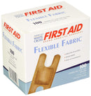 American® White Cross First Aid Knuckle Sterile Adhesive Fabric Strip, 1½ x 3 in., Tan, 100/BX