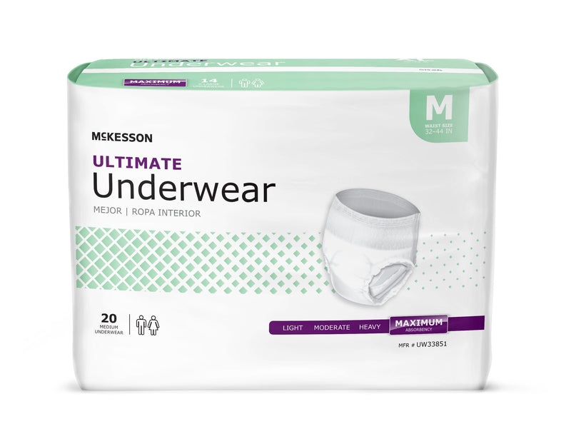 McKesson Ultimate Incontinence Underwear, Medium, 20/BG