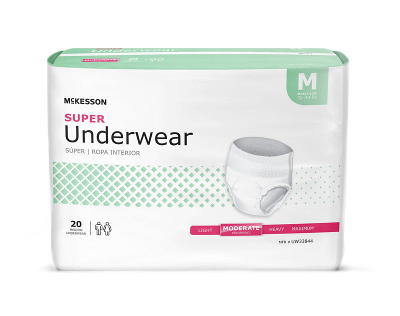 McKesson Unisex Disposable Pull On Absorbent Underwear, Moderate Absorbency