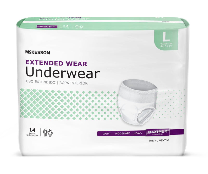 McKesson Extended Wear Incontinence Underwear, 14/BG