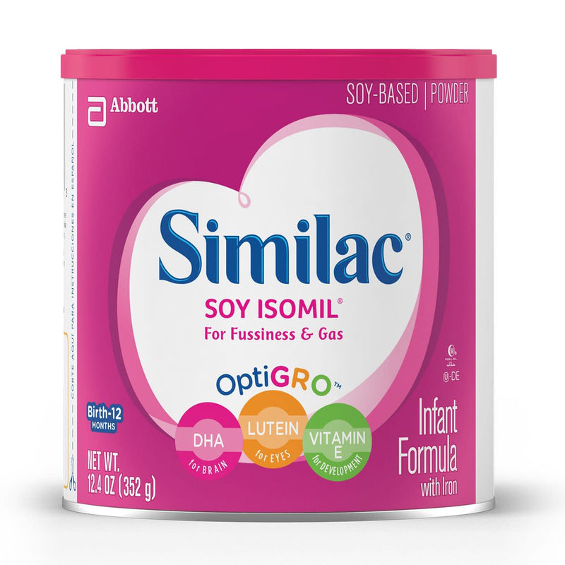 Similac® Soy Isomil® for Fussiness and Gas Infant Formula, Unflavored, 12.4 oz. Can Powder