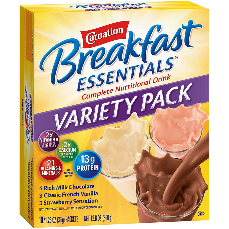 Carnation® Breakfast Essentials® Oral Supplement, Variety Flavor, 36 Gram Individual Packet, Powder