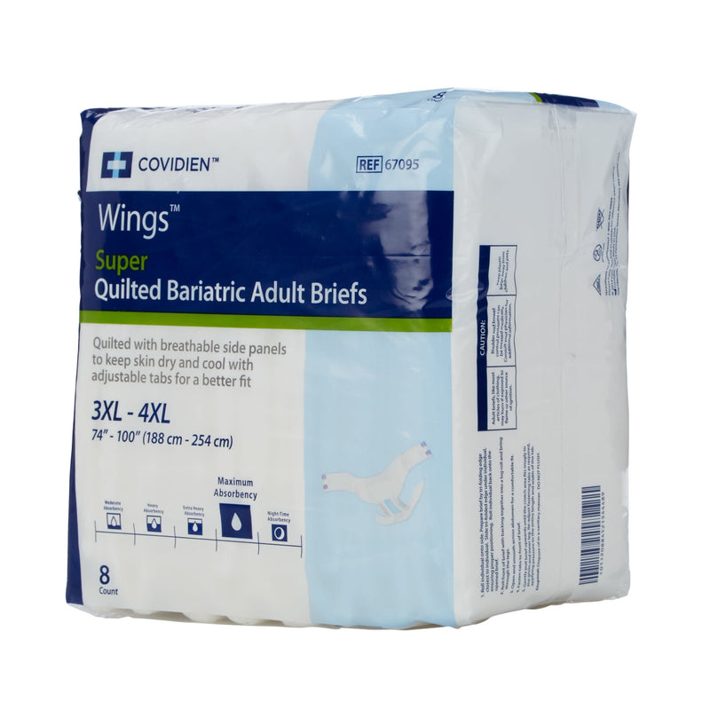 Covidien Wings™ Bariatric Adult Heavy-Absorbent Incontinent Brief, 3XL, 8/BG