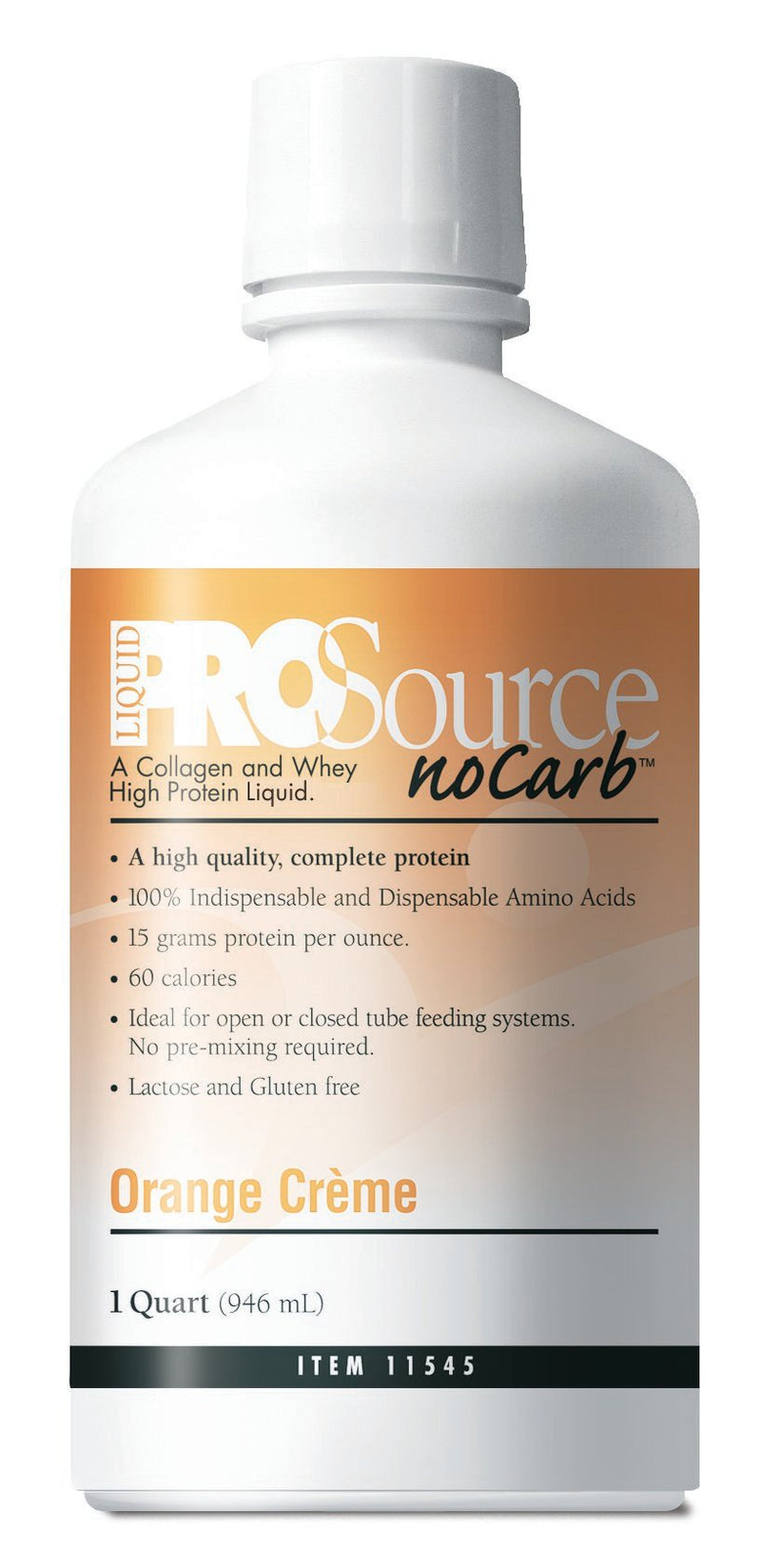 ProSource NoCarb™ Protein Supplement, Orange Crème Flavor, 32 oz. Bottle Ready to Use