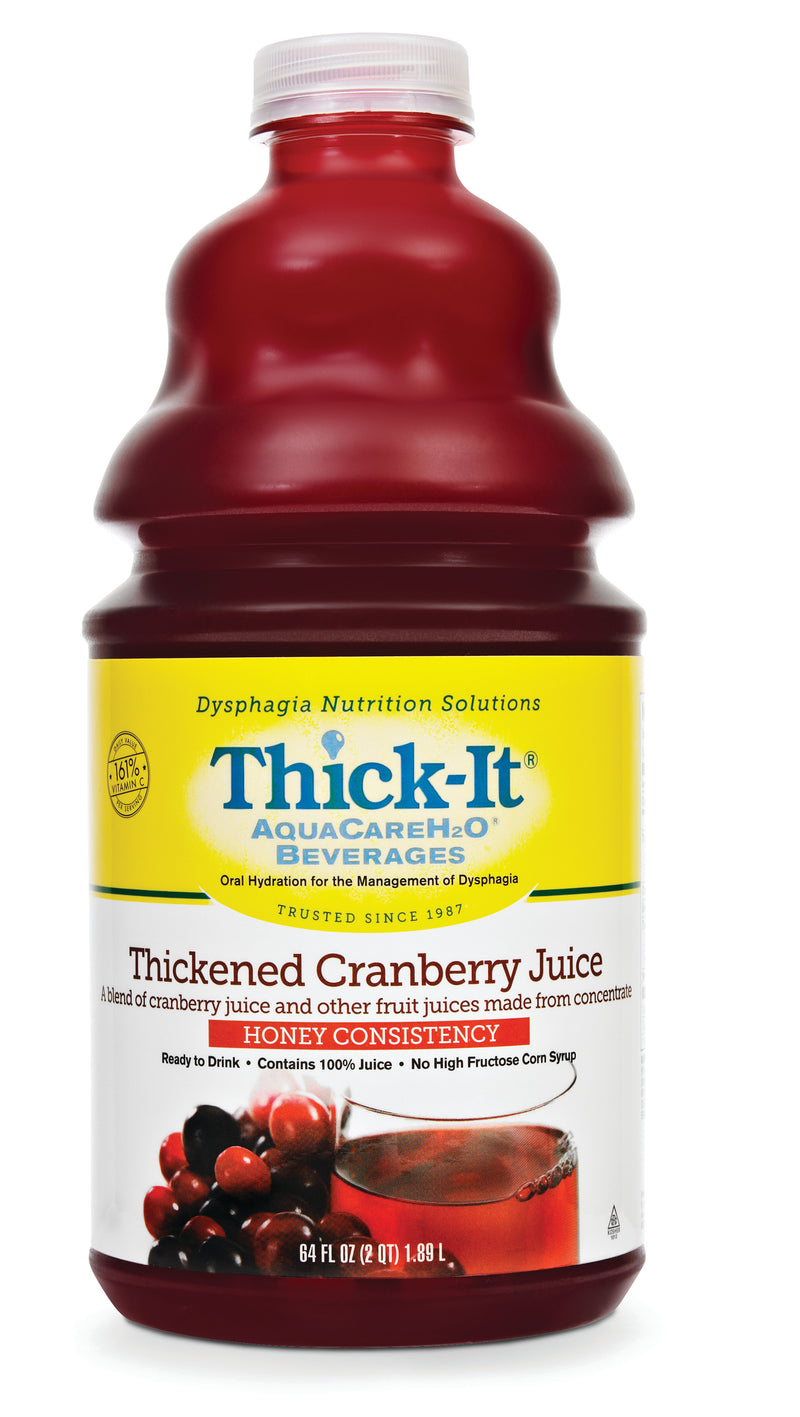 Thick-It® Clear Advantage® Thickened Beverage, Cranberry Flavor, Ready To Use 64 oz. Bottle, Honey Consistency