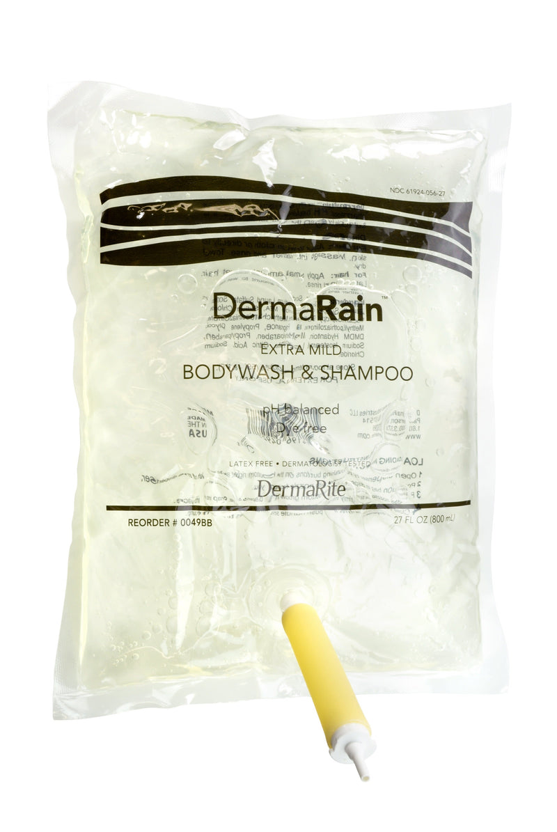 DermaRain® Shampoo and Body Wash 800 mL Dispenser Refill Bottle, 12/CS