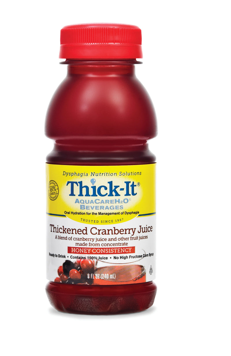 Thick-It® Clear Advantage® Thickened Beverage, Cranberry Flavor, Ready To Use 8 oz. Bottle, Honey Consistency
